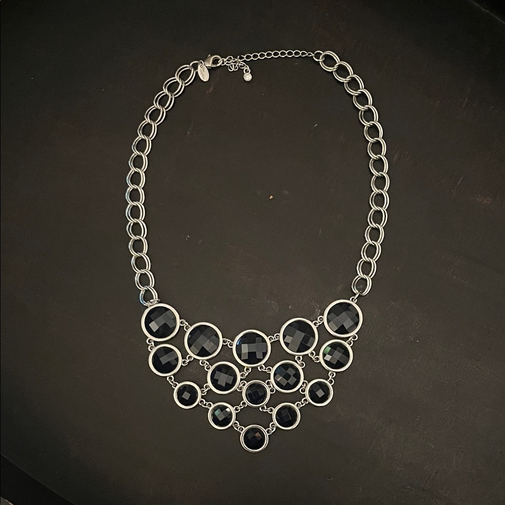Lia Sophia Keku Silver, Dark Navy Blue Necklace